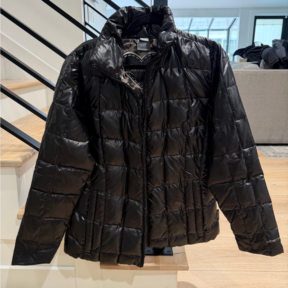 Obermeyer Black Shiny Quilted Puffer Ski Jacket